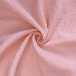 Ткань Муслин Жатый, цвет Нежно-Розовый (на отрез)  в Великом Новгороде