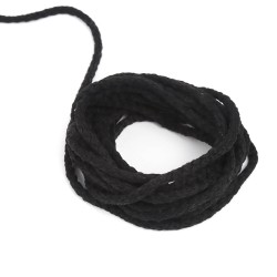 Шнур для одежды тип 2, цвет Чёрный (плетено-вязаный/полиэфир)  в Великом Новгороде